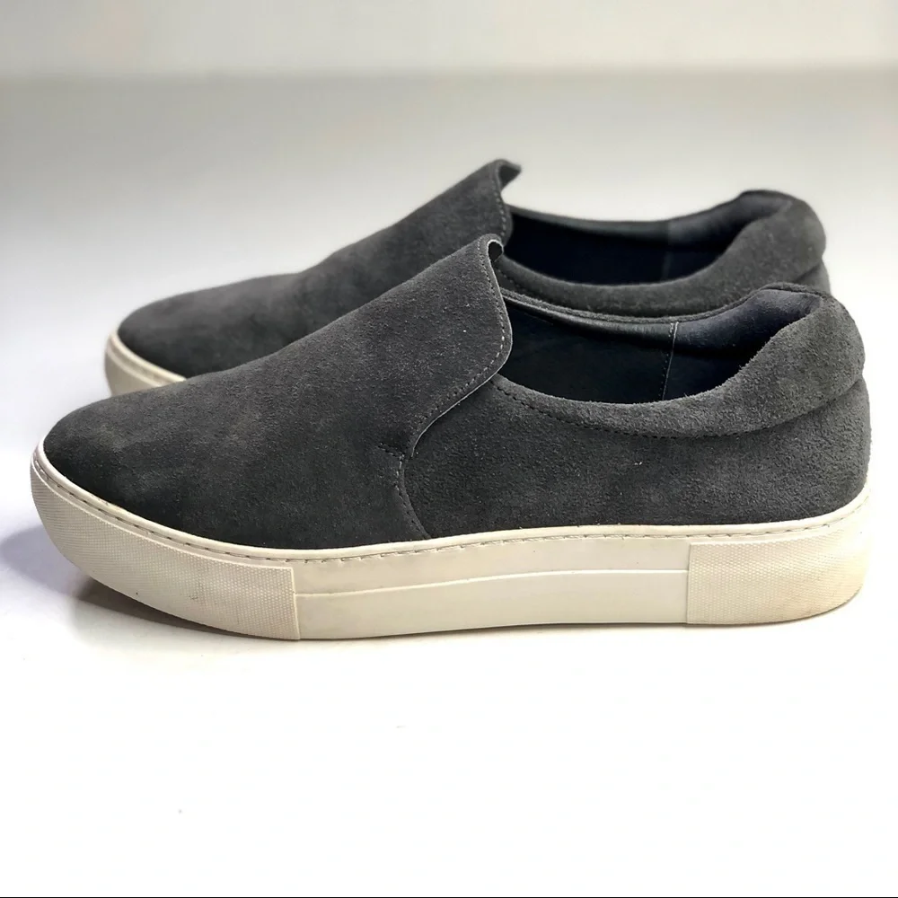 J/Slides Acer grey suede slip on platform sneakers size 8.5